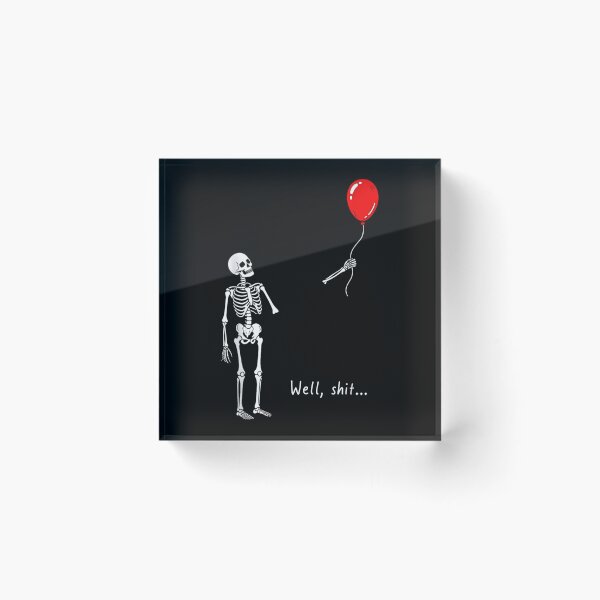 Item preview, Well Shit Funny Skeleton Chasing Pumpkin Balloon Halloween designed and sold by HPGAMERr.