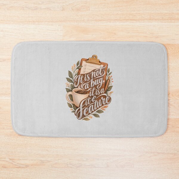 Item preview, Coffee and Clipboard It Is Not a Bug Typography designed and sold by hattie's.