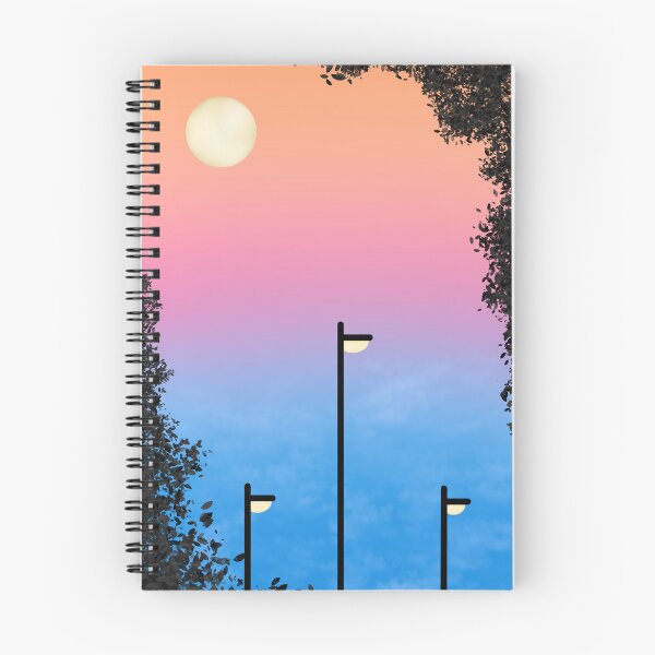 Item preview, Sunset Over the Streets – Pastel Sky Street Lamp Landscape designed and sold by MKFDesigns.