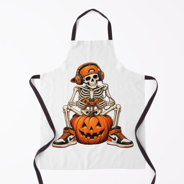 Item preview, Skeleton Gamer Halloween Pumpkin Sneaker Art designed and sold by OlyvieArt.