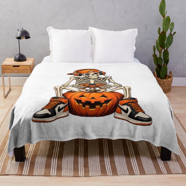 Item preview, Skeleton Gamer Halloween Pumpkin Sneaker Art designed and sold by OlyvieArt.