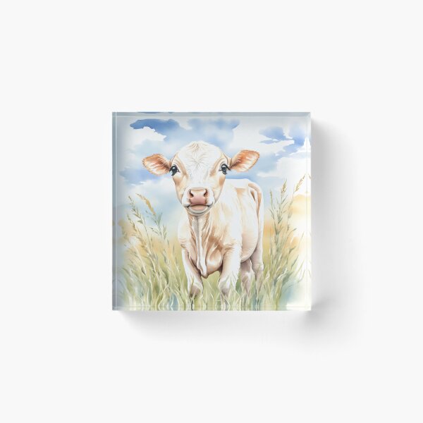 Item preview, Cute Watercolor Calf in Meadow Grass designed and sold by Hackl20.