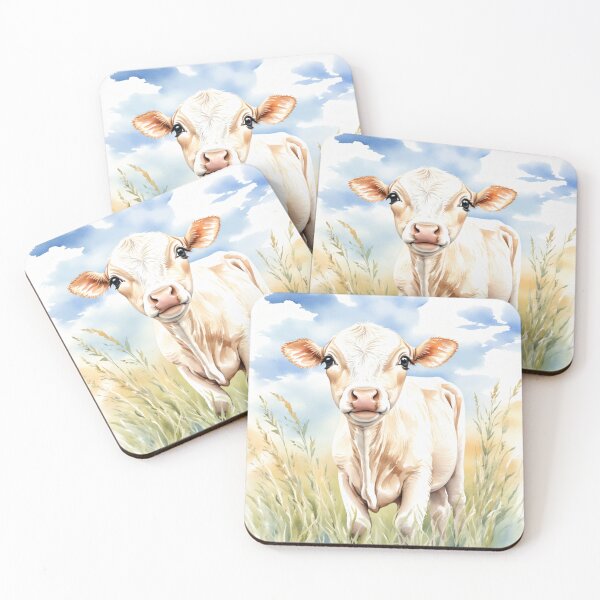 Artikelvorschau, Niedliches Aquarell Kalb im Wiesengras entworfen und verkauft von Hackl20.