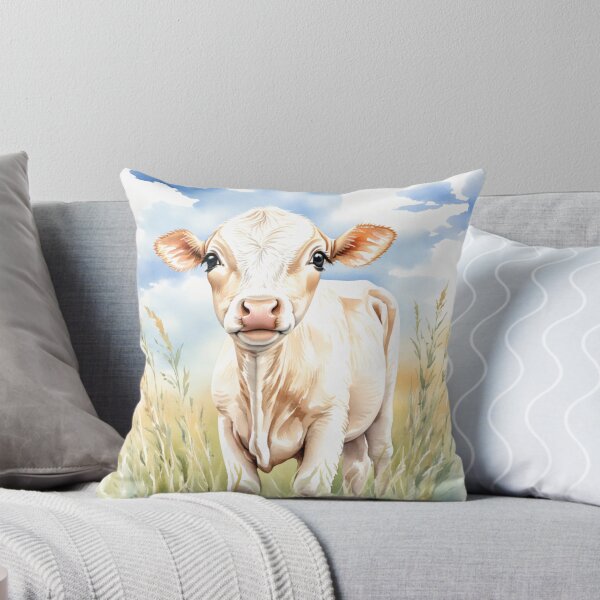 Aperçu de l'œuvre Adorable Veau à l'Aquarelle dans l'Herbe créée et vendue par Hackl20.