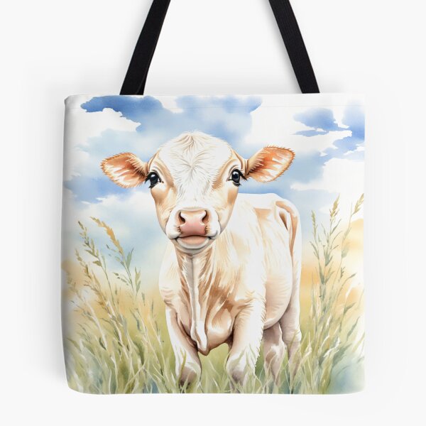Item preview, Cute Watercolor Calf in Meadow Grass designed and sold by Hackl20.
