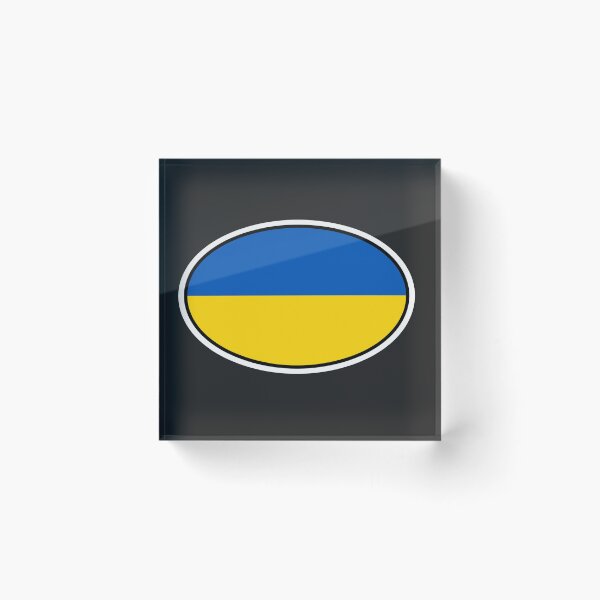 Item preview, Ukraine Flag Oval – Blue & Yellow Minimalist Country Emblem designed and sold by The Digital Compass.