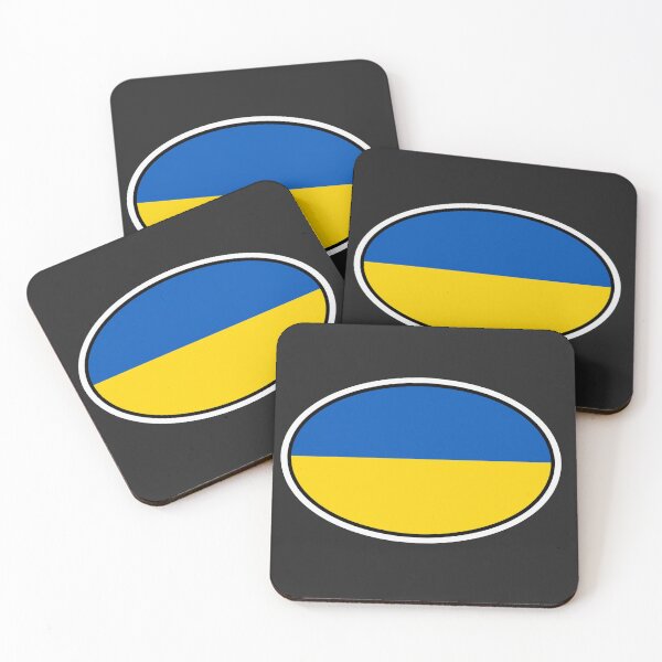 Item preview, Ukraine Flag Oval – Blue & Yellow Minimalist Country Emblem designed and sold by The Digital Compass.