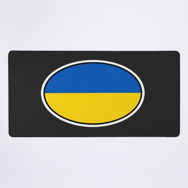 Item preview, Ukraine Flag Oval – Blue & Yellow Minimalist Country Emblem designed and sold by The Digital Compass.