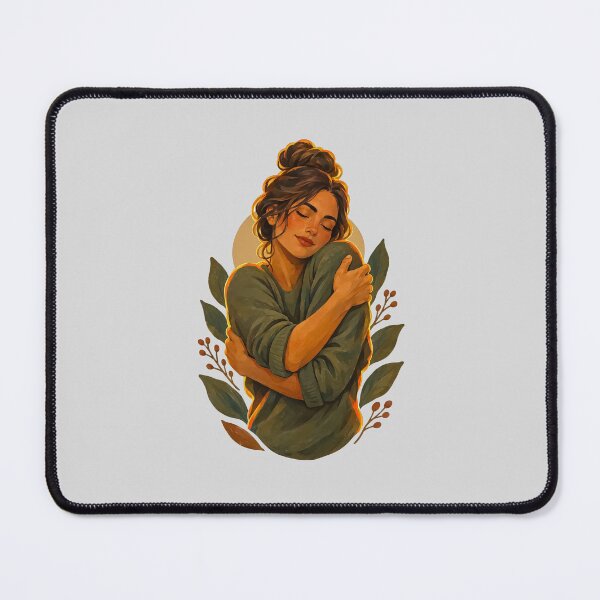 Item preview, Woman Embracing Herself with Botanical Accents designed and sold by hattie's.