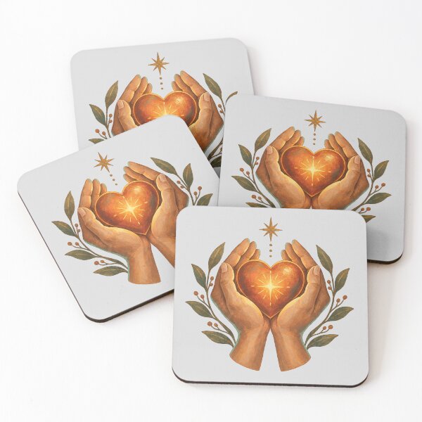 Item preview, Hands Protecting a Glowing Heart and Star designed and sold by hattie's.