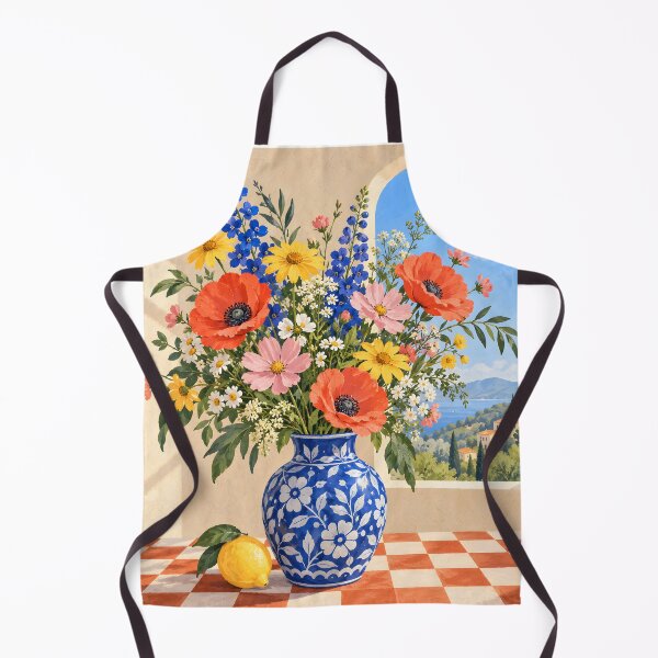 Item preview, Sunlit Wildflower Bouquet in a Blue Ceramic Vase designed and sold by Jaani-T.