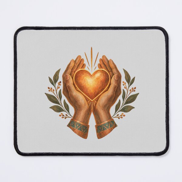Item preview, Hands Holding a Glowing Orange Heart designed and sold by hattie's.