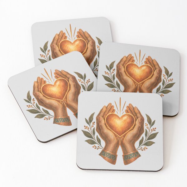Item preview, Hands Holding a Glowing Orange Heart designed and sold by hattie's.
