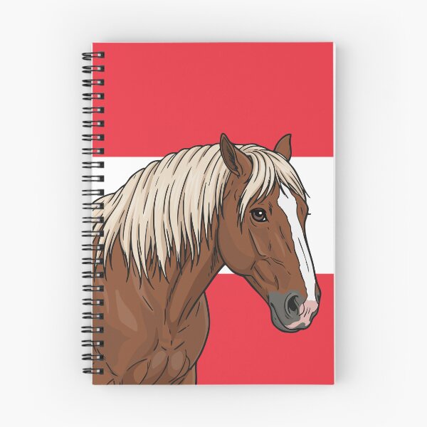 Item preview, The head of the Abtenauer horse in front of the Austrian flag designed and sold by Cheval-de-coeur.