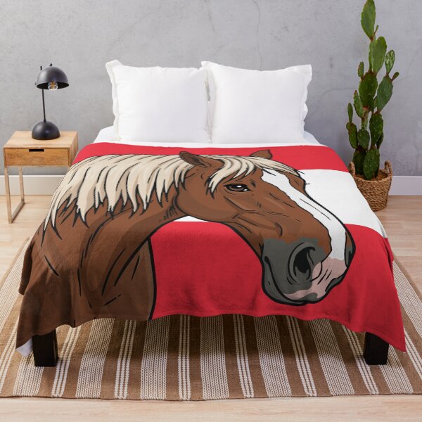Item preview, The head of the Abtenauer horse in front of the Austrian flag designed and sold by Cheval-de-coeur.