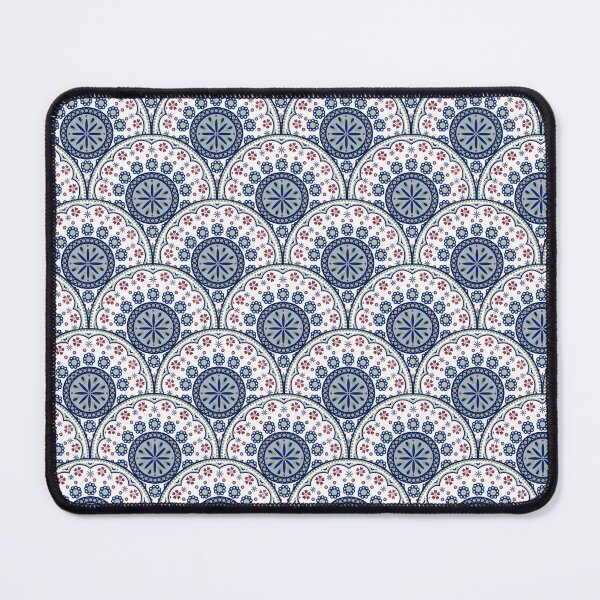 Item preview, Bohemian Blue Fan Mandala Tile designed and sold by The Flying Bunny Studio.
