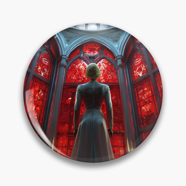 Item preview, Elegant Woman in Red Illuminated Cathedral Setting designed and sold by Artessie.