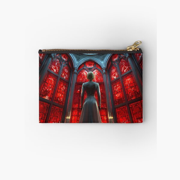 Item preview, Elegant Woman in Red Illuminated Cathedral Setting designed and sold by Artessie.