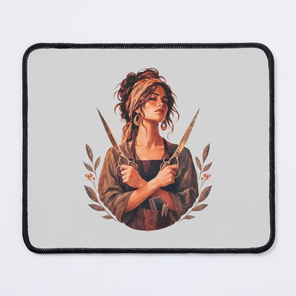 Item preview, Vintage Scissors Hairdresser Portrait Illustration designed and sold by hattie's.