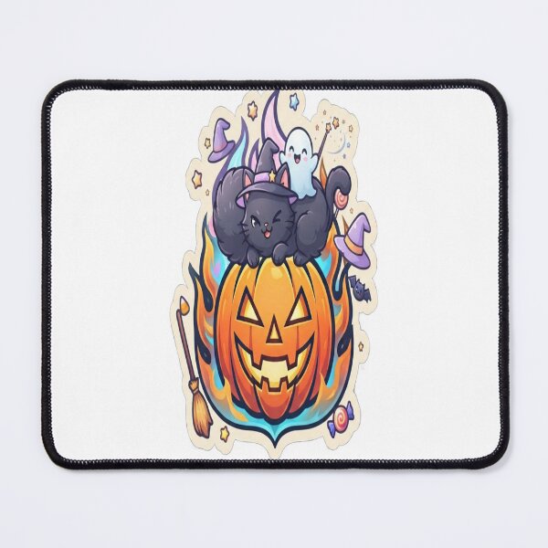 Item preview, Cohesive Cute Halloween Ghost and Cat Die-Cut Sticker Vector Design designed and sold by Yaqon.