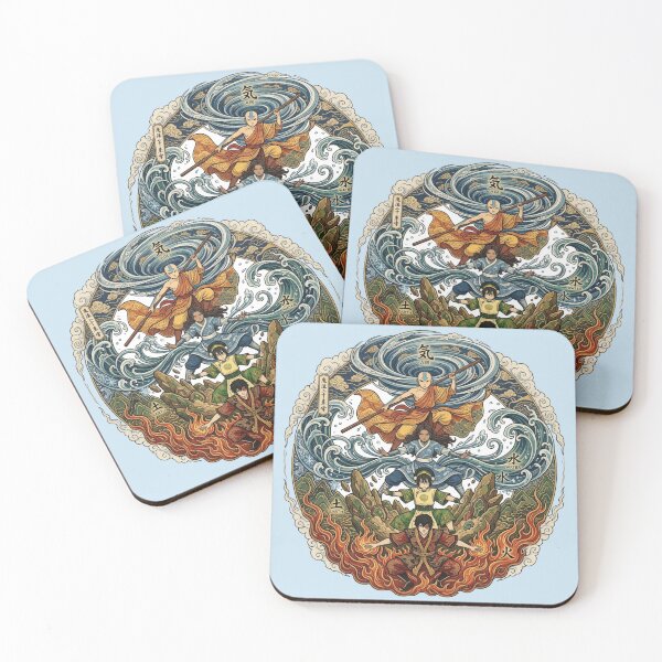 Item preview, Four Elements Bending Masters Japanese Ukiyo-e Art designed and sold by Fine-Arts-Lab.