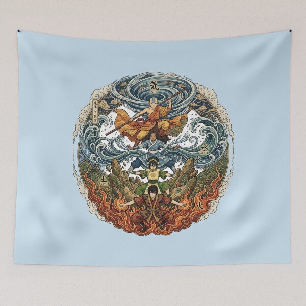 Item preview, Four Elements Bending Masters Japanese Ukiyo-e Art designed and sold by Fine-Arts-Lab.