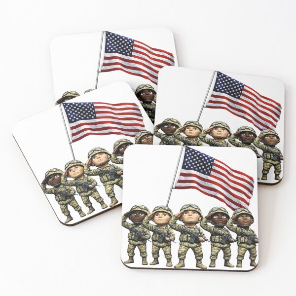 Item preview, US Military Flag Salute: Li'l Soldiers Collection designed and sold by EscapeArtist13.