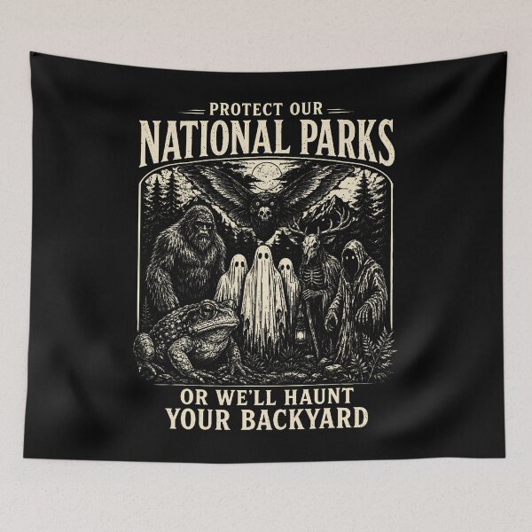 Item preview, Protect Our National Parks Cryptid Sasquatch Halloween Men designed and sold by Alzasshop.