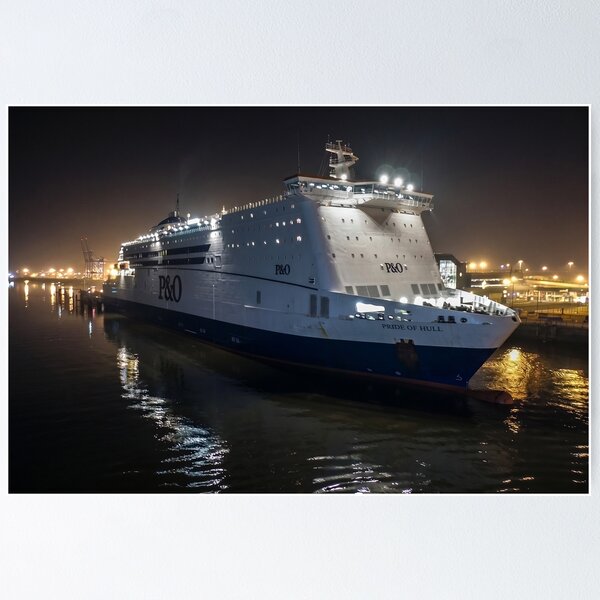 Item preview, P&O Pride of Hull Ferry at Night designed and sold by ArtworkNorth.