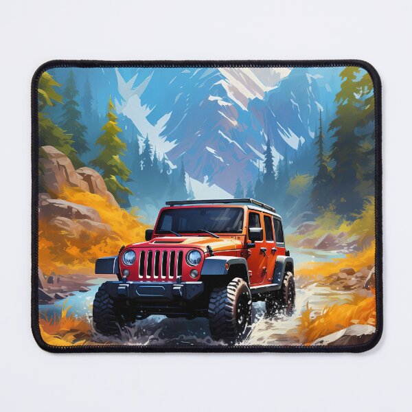 Item preview, Orange Off-Road SUV in Alpine Mountain River designed and sold by RevUpDesign.