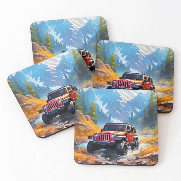 Item preview, Orange Off-Road SUV in Alpine Mountain River designed and sold by RevUpDesign.