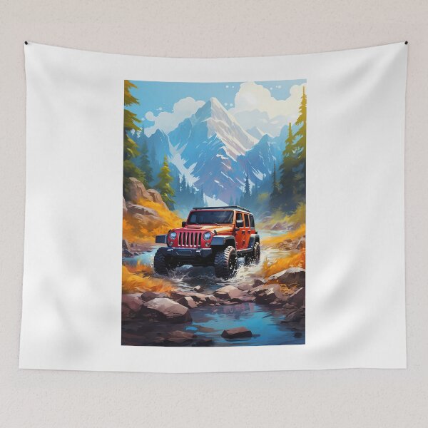 Item preview, Orange Off-Road SUV in Alpine Mountain River designed and sold by RevUpDesign.