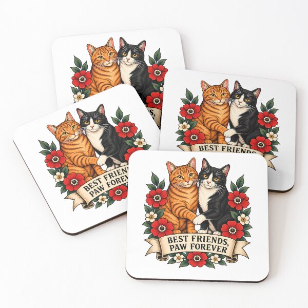 Item preview, Best Friends Paw Forever Cats Art designed and sold by Old's Cool Cat Studio.