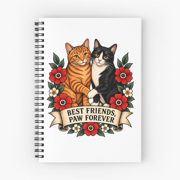 Artikelvorschau, Beste Freunde Pfote für immer Katzenkunst entworfen und verkauft von Old's Cool Cat Studio.