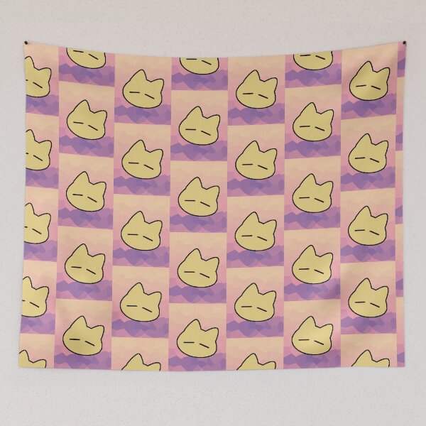 Item preview, Minimalist Kawaii Yellow Cat - Cute and Aesthetic Sleepy Cat Design designed and sold by AstronautMerch.
