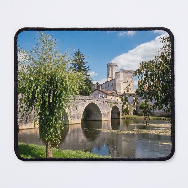 Item preview, Château de Bourdeilles and Stone Bridge over Dronne River, France designed and sold by ArtworkNorth.