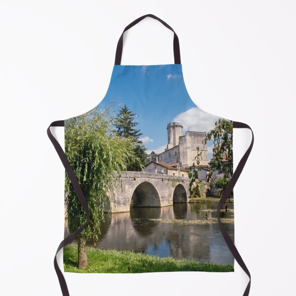 Item preview, Château de Bourdeilles and Stone Bridge over Dronne River, France designed and sold by ArtworkNorth.