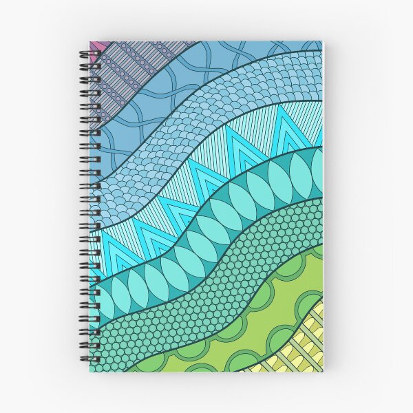 Item preview, Patterned Waves – Blue Green Zentangle Abstract Pattern designed and sold by MKFDesigns.