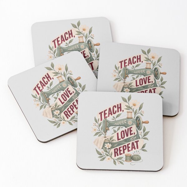 Item preview, Teach Love Repeat Sewing Machine Floral Design designed and sold by hattie's.