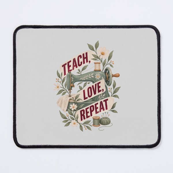 Item preview, Teach Love Repeat Sewing Machine Floral Design designed and sold by hattie's.