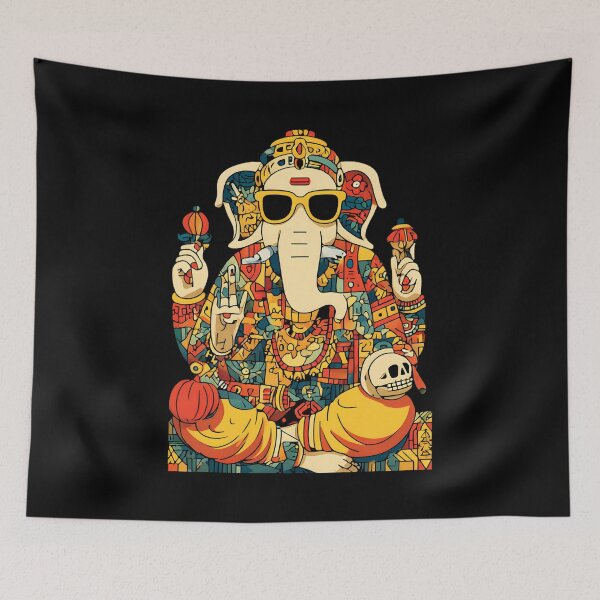 Item preview, Cool Elephant Halloween Pop Pattern Blessing Pumpkin Skull Pop Art designed and sold by PANNARUK THAILAND.
