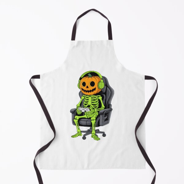 Item preview, Skeleton Gamer Jack O Lantern Headphones Gaming Chair Art designed and sold by OlyvieArt.