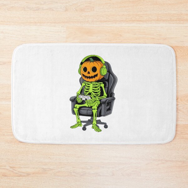 Item preview, Skeleton Gamer Jack O Lantern Headphones Gaming Chair Art designed and sold by OlyvieArt.
