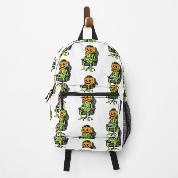 Item preview, Skeleton Gamer Jack O Lantern Headphones Gaming Chair Art designed and sold by OlyvieArt.