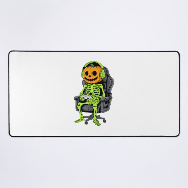 Item preview, Skeleton Gamer Jack O Lantern Headphones Gaming Chair Art designed and sold by OlyvieArt.
