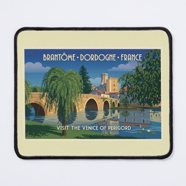 Item preview, Vintage Brantôme Dordogne France Travel Poster designed and sold by ArtworkNorth.