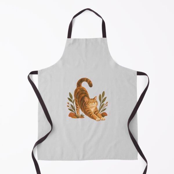Item preview, Stretching Orange Tabby Cat with Botanical Foliage designed and sold by hattie's.