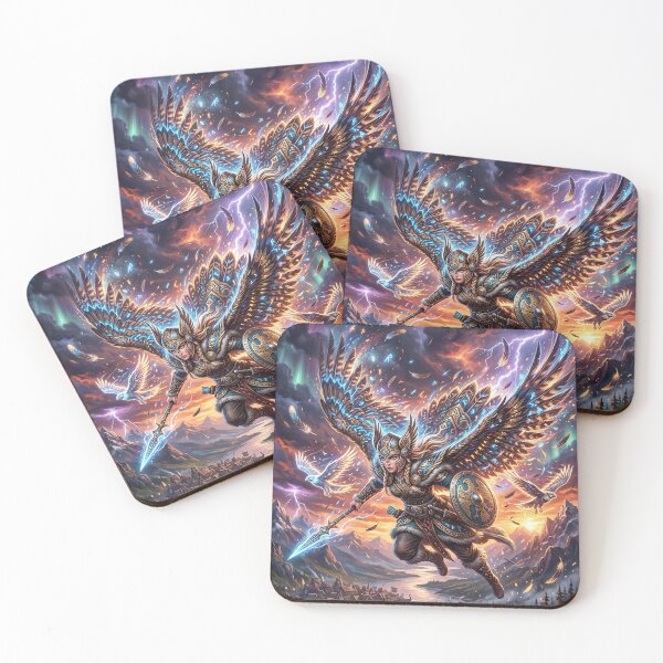 Item preview, Freya and the Falcon - Viking Goddess Art designed and sold by Lucid Dream Pixel.