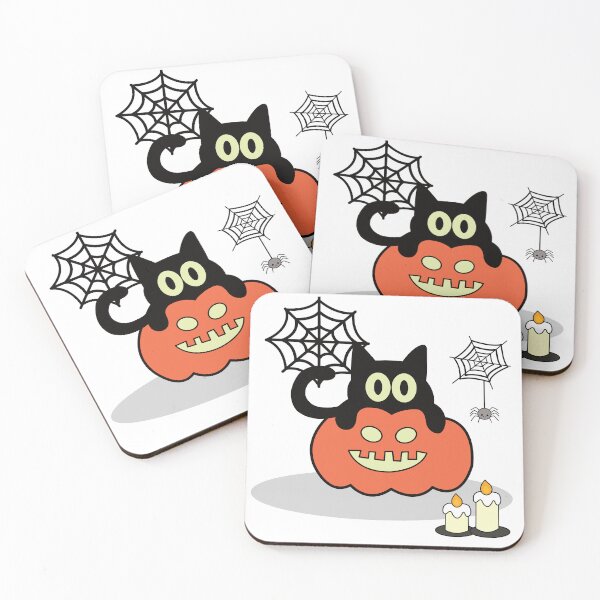 Item preview, Cute Black Cat on Halloween Pumpkin designed and sold by prapapon.