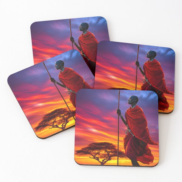 Item preview, Warrior in Traditional Attire at Sunset designed and sold by Artessie.